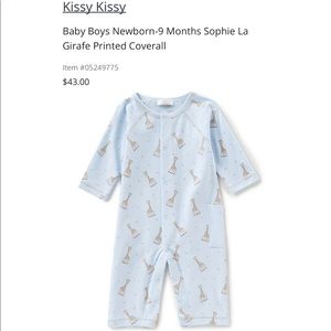 Kissy Kissy Baby Boys Blue Sophie Giraffe Jumpsuit